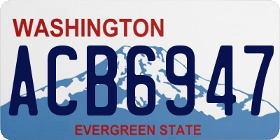 WA license plate ACB6947