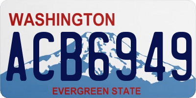 WA license plate ACB6949