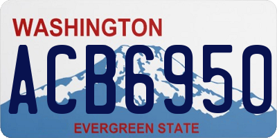 WA license plate ACB6950