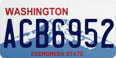WA license plate ACB6952