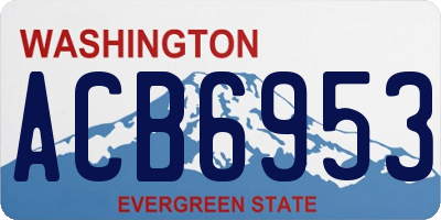 WA license plate ACB6953