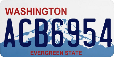 WA license plate ACB6954