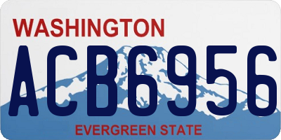 WA license plate ACB6956
