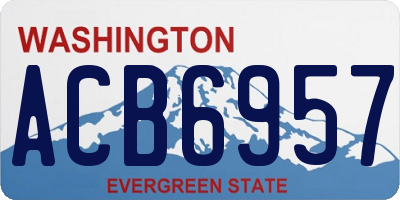 WA license plate ACB6957