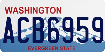 WA license plate ACB6959