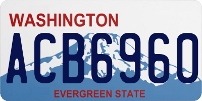 WA license plate ACB6960