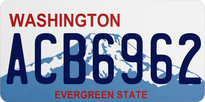 WA license plate ACB6962
