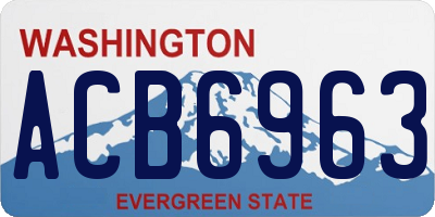 WA license plate ACB6963