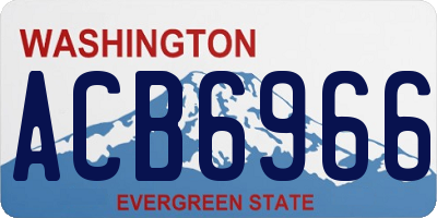 WA license plate ACB6966