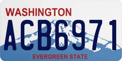 WA license plate ACB6971