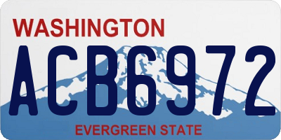 WA license plate ACB6972