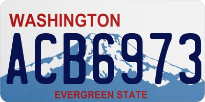 WA license plate ACB6973