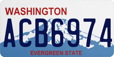WA license plate ACB6974