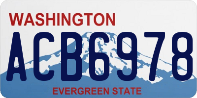 WA license plate ACB6978