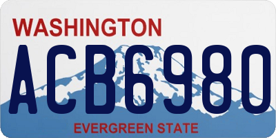 WA license plate ACB6980