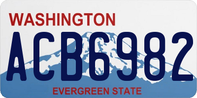 WA license plate ACB6982