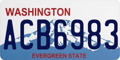 WA license plate ACB6983