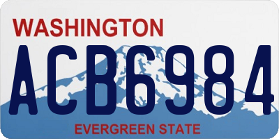 WA license plate ACB6984