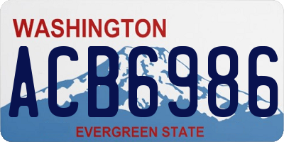 WA license plate ACB6986