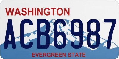 WA license plate ACB6987