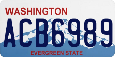 WA license plate ACB6989