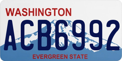 WA license plate ACB6992