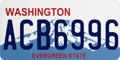 WA license plate ACB6996