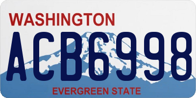 WA license plate ACB6998