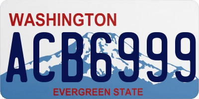 WA license plate ACB6999