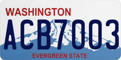 WA license plate ACB7003