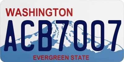 WA license plate ACB7007