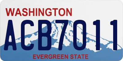 WA license plate ACB7011