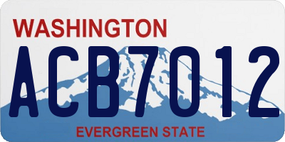 WA license plate ACB7012