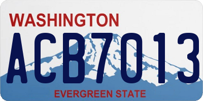WA license plate ACB7013