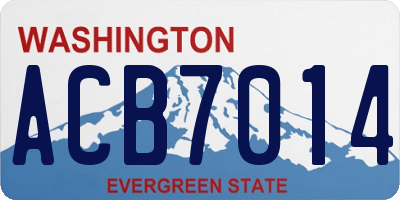 WA license plate ACB7014