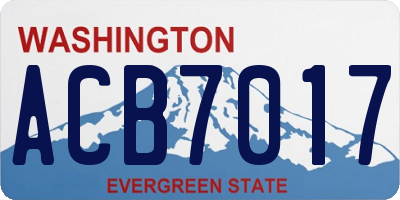 WA license plate ACB7017