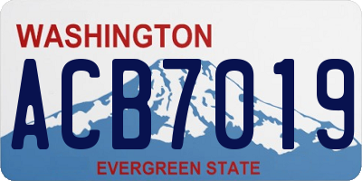 WA license plate ACB7019