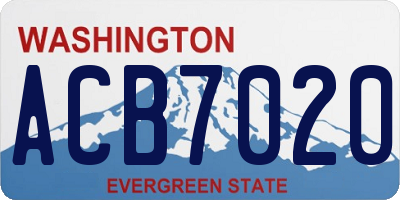 WA license plate ACB7020
