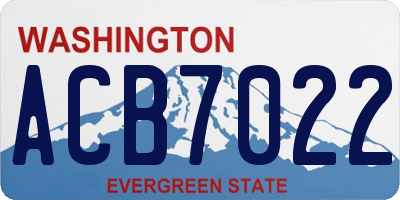 WA license plate ACB7022