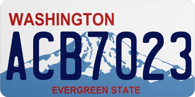 WA license plate ACB7023