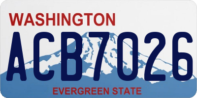 WA license plate ACB7026