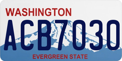 WA license plate ACB7030