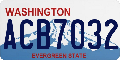 WA license plate ACB7032