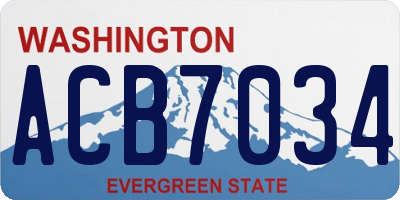 WA license plate ACB7034