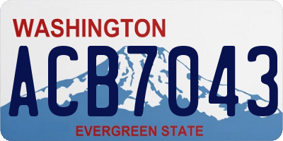 WA license plate ACB7043