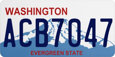 WA license plate ACB7047