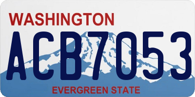 WA license plate ACB7053