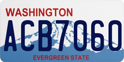 WA license plate ACB7060