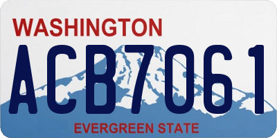 WA license plate ACB7061