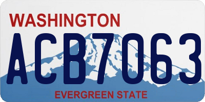 WA license plate ACB7063